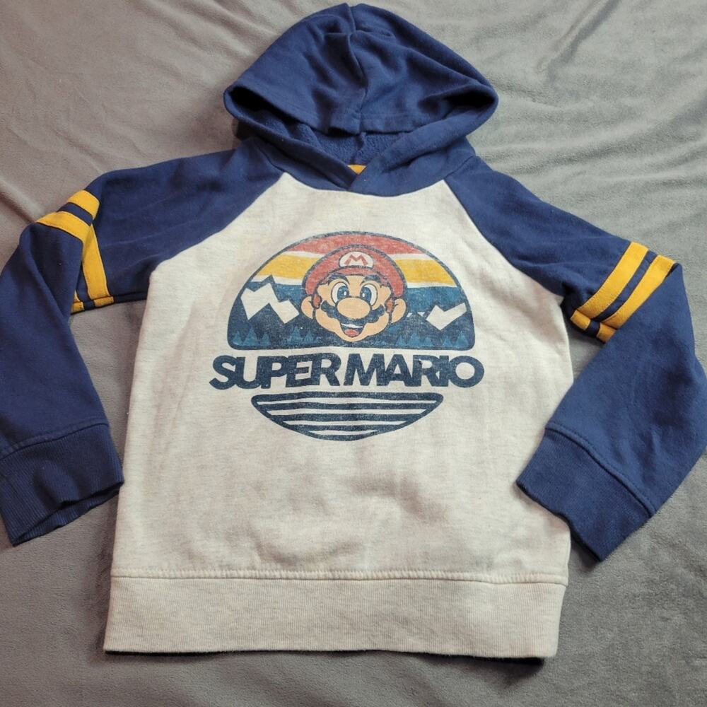 Sonoma Super Mario Hoodie Boyd Size 6 Grey Comfort Stretch‎ Cotton Blend Sweater